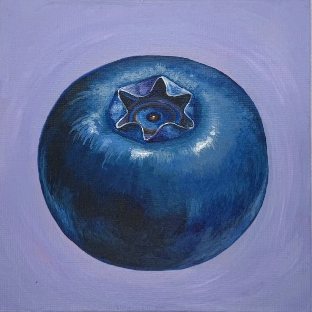 Painting of a blueberry
